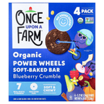 Once Upon A Farm, Organic Power Circles, мягкий запеченный батончик, крошка из голубики, 4 батончика по 34 г (1,2 унции)