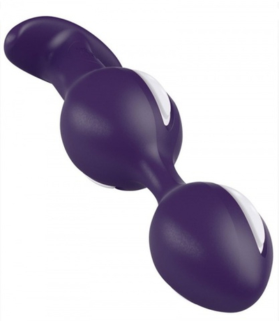Фиолетово-белые анальные шарики B Balls Duo - 12,5 см. (Цвет: фиолетовый с белым)