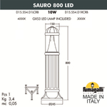 Ландшафтный светильник Fumagalli SAURO D15.554.000.AXD1L.CRB