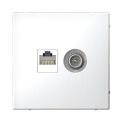 Розетка мультимедийная двойная ТВ + компьютерная RJ45, Cat 5e Systeme Electric ArtGallery Белый GAL000189