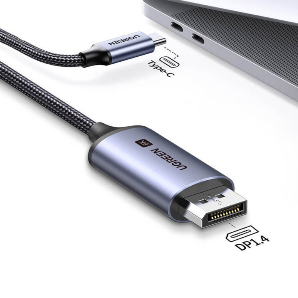 Кабель USB 3.1 Type C на DisplayPort, 2m, 8K@60Hz UGREEN 25158