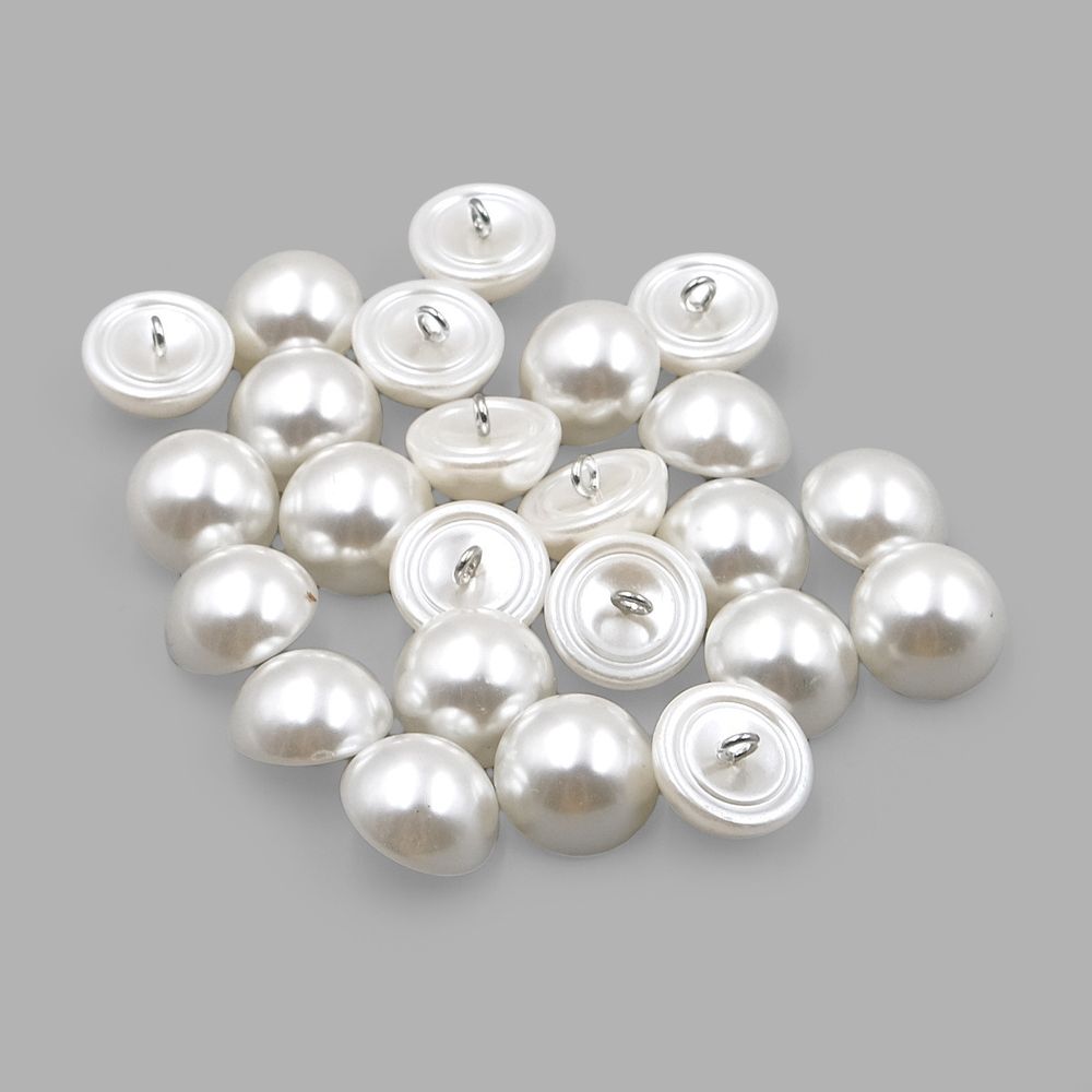 Пуговицы на ножке 28L=18 мм, (White (белый)), 24 шт