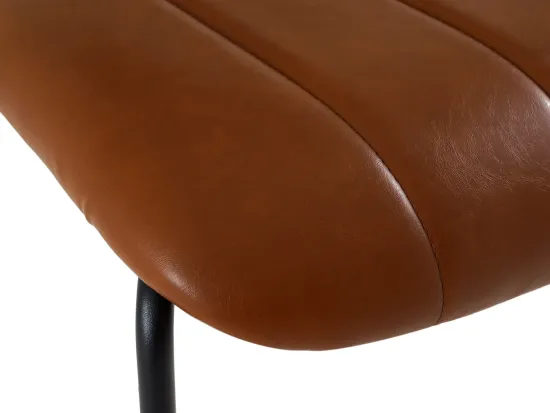Cтул Brown металлический дерево и коричневая экокожа 