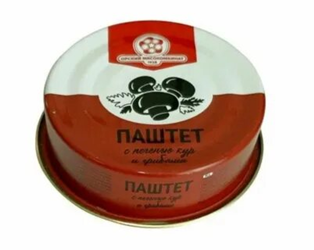Паштет с печенью кур и грибами ОМК 100гр/20