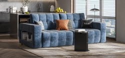 Диван Босс ХО Велюр Роял синий / Камень