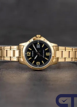 Casio LTP-V004G-1B — женские часы с золотистым браслетом