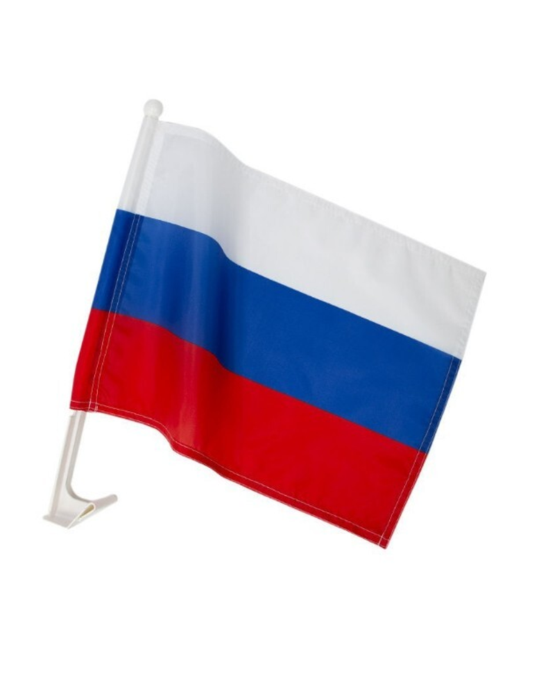Флаг России триколор на автомобильном флагштоке