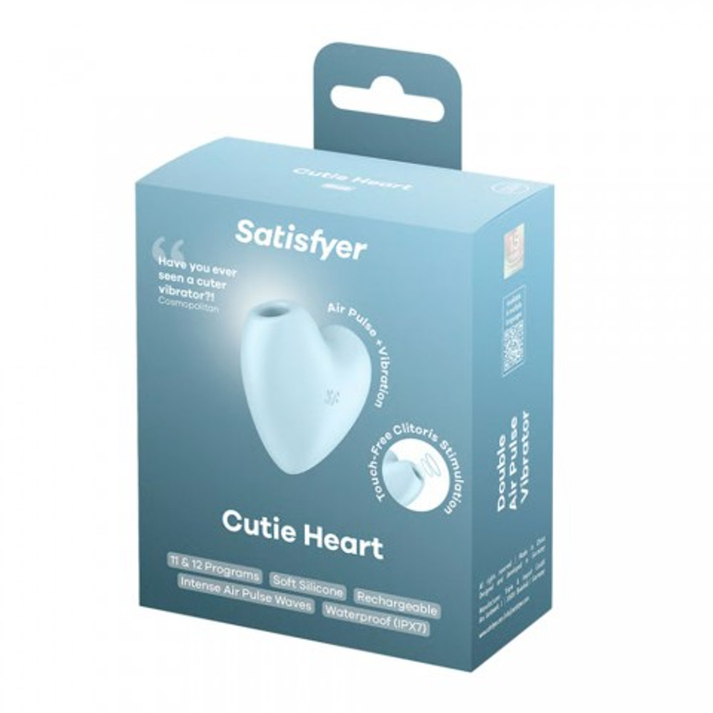 Вакуумно-клиторальный стимулятор Cutie Heart от Satisfyer, голубой