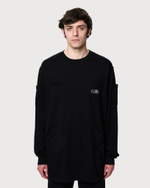 MM6 MAISON MARGIELA ЛОНГСЛИВ С КАРМАНАМИ МУЖСКОЙ ЧЕРНЫЙ