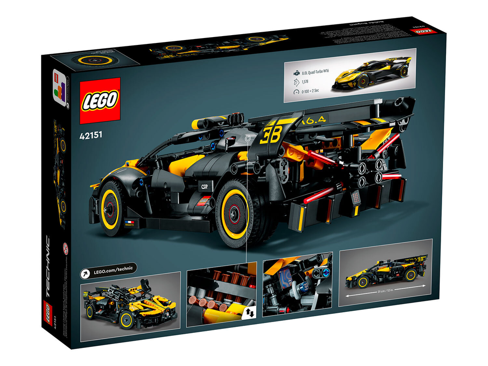 Конструктор Лего Техник Болид Bugatti | LEGO Technic Bugatti Bolide коллекционный набор, 42151, 905 деталей (9+)