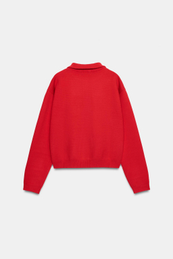 ZARA СВИТЕР С ЗАСТЕЖКОЙ-МОЛНИЕЙ, КРАСНЫЙ
