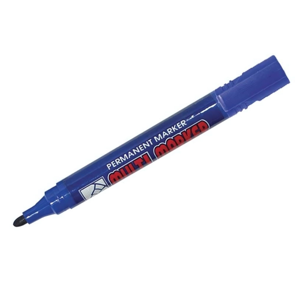 Маркер перм. 3мм. "Multi Marker" синий пулевидный 1/12 (Crown)