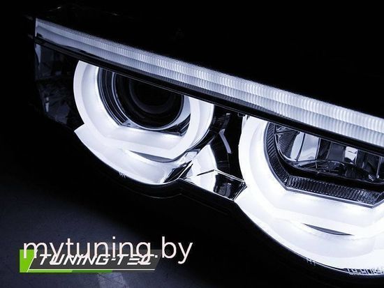 Передние фары 3D Angel Eyes для BMW 7 E38 (94-01) хромированные
