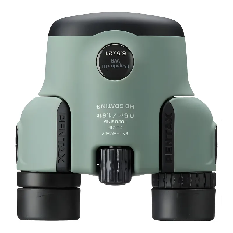 Бинокль PENTAX Papilio III 6.5x21 WR оливковый - вид сверху фокусировки