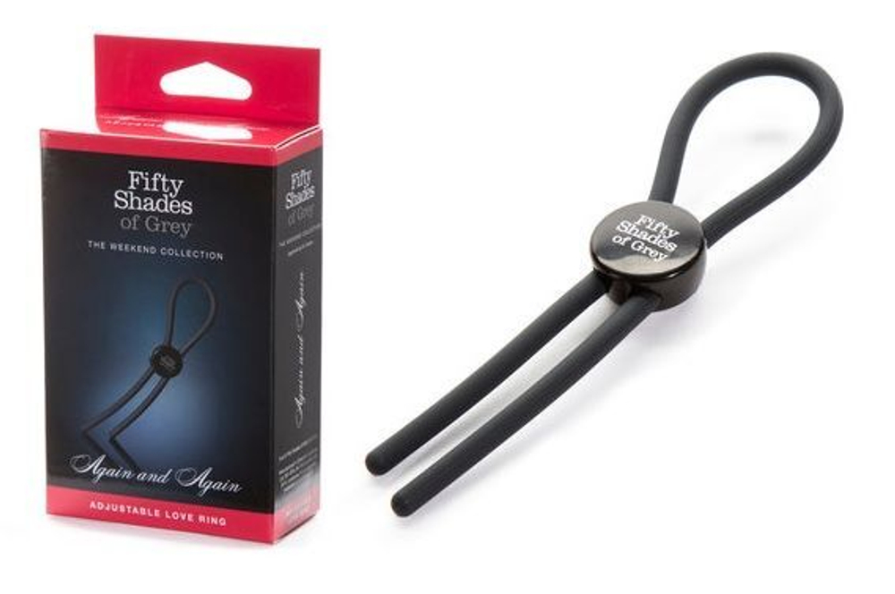 Тёмно-серое эрекционное кольцо с зажимом Again and Again Adjustable Cock Ring (Цвет: серый)