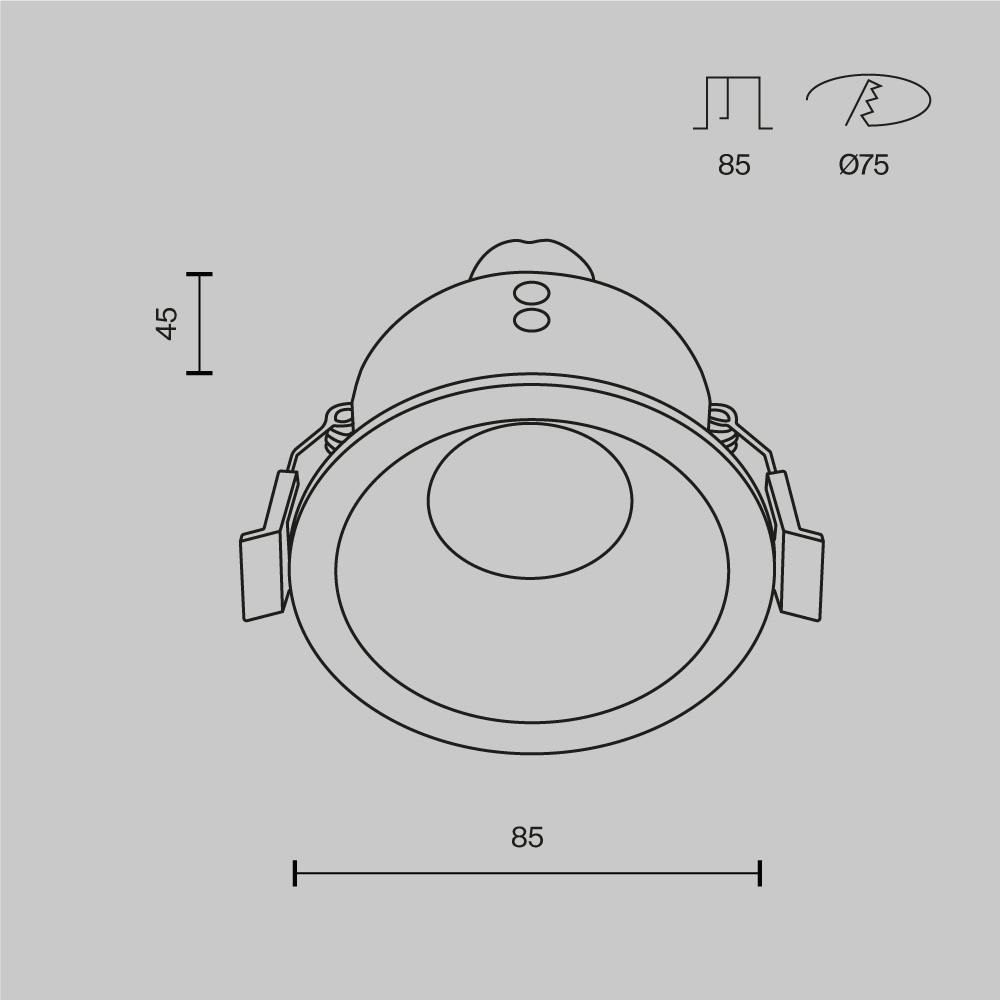 Встраиваемый светильник Technical DL032-2-01W-1(N)