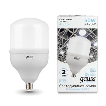Светодиодная лампа Gauss Elementary LED T140 E27 50W 4500lm 180-240V 6500K 63235