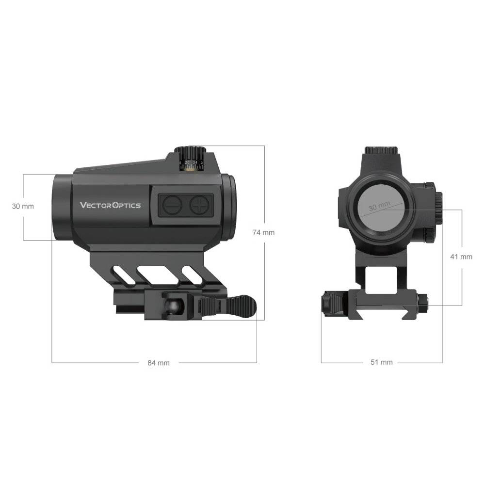 Коллиматорный прицел Vector Optics Maverick-II Plus 1x22 DB (закрытый, точка 2 МОА, Weaver, кратность 1х, IPX4)