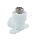 Угольник PP-R комбинированный белый Дн 25х3/4" НР с креплением VALFEX 10121125