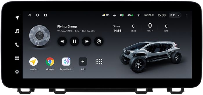 Магнитола для Honda CR-V 5 2017-2022 - Teyes LUX ONE ROUND монитор 12.3" на Android 10, Быстрая, CarPlay, 4G SIM-слот