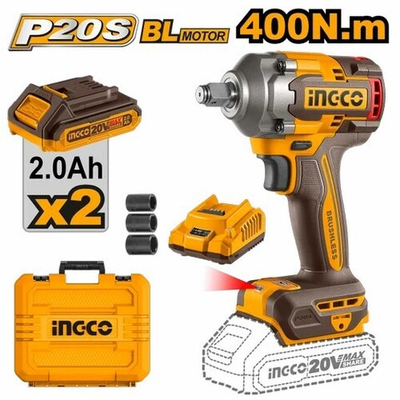 Аккумуляторный ударный гайковерт BL 20В 400Hm 1/2 SUPER INGCO CIWLI2040 INDUSTRIAL