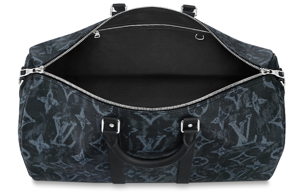 LOUIS VUITTON Monogram Pastel Noir Canvas Keepall Bandouliere 50