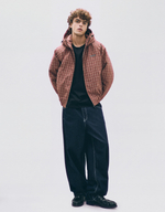 Мужская клетчатая куртка с капюшоном - BERSHKA