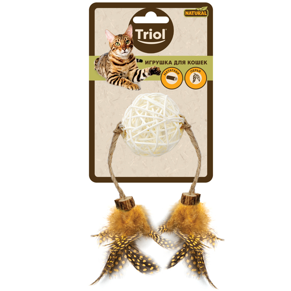 Игрушка для кошек из натуральных материалов "Талисман", d50мм/350мм, серия NATURAL, Triol