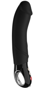 Чёрный вибратор Big Boss Black Line - 23,5 см. (Цвет: черный)