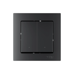 ATLASDESIGN SMART 2-кл. ВЫКЛЮЧАТЕЛЬ с подсв. с опц.нейтралью, Zigbee, сх.1, L(N), 10А, мех., КАРБОН