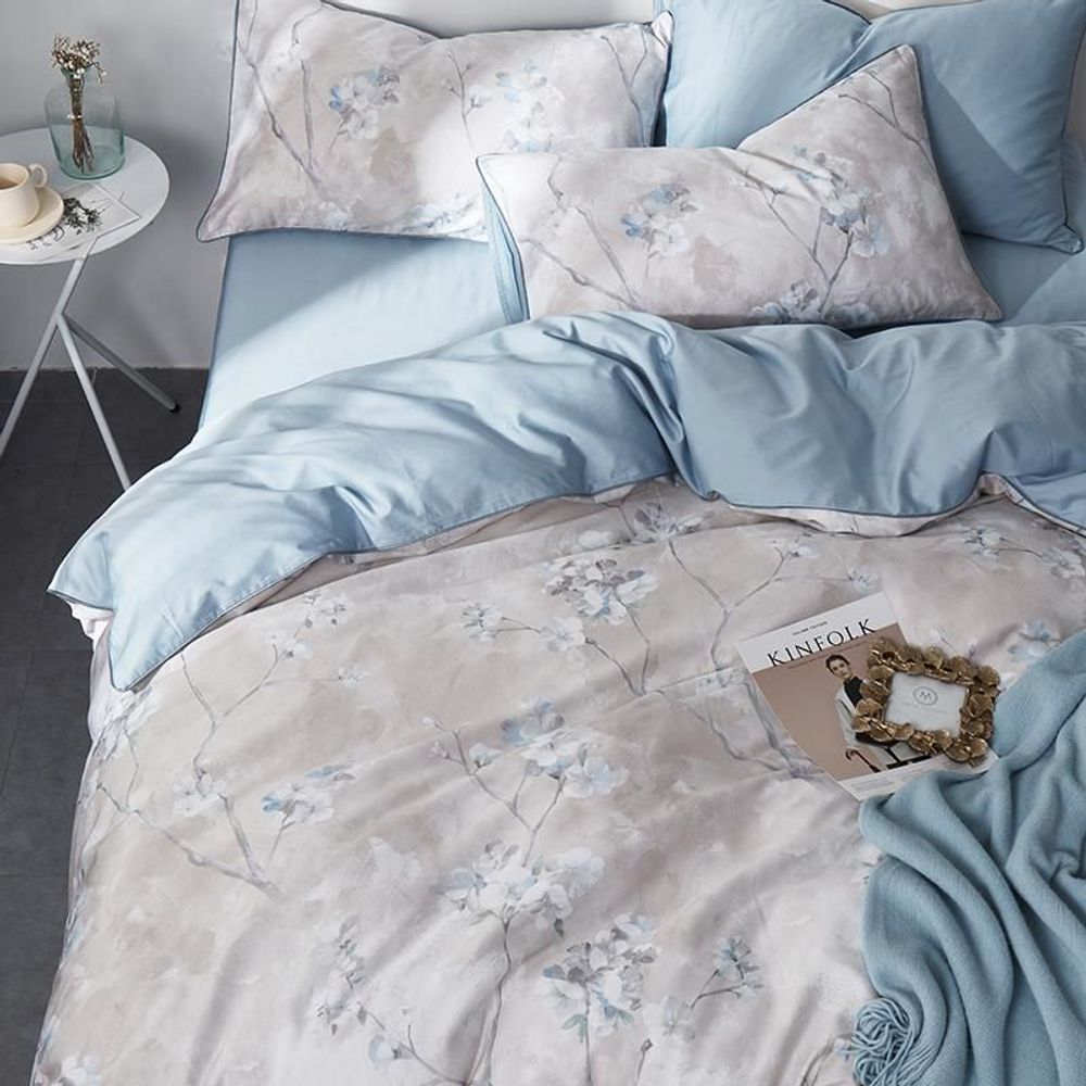 ZEPHYR HOME Двуспалка Египетский хлопок Бежевый с голубым