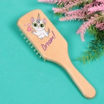 Расческа массажная детская «Baby brush» Котенок, цвет корич, 22*6,5см