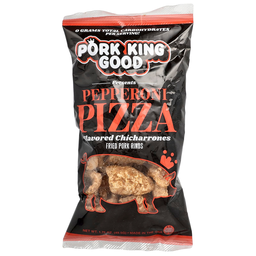 Pork King Good, Chicharrones, пицца с пепперони, 49,5 г (1,75 унции)
