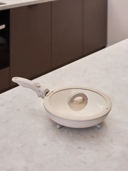 Сковорода с крышкой и съемной ручкой smart ceramic, D24 см