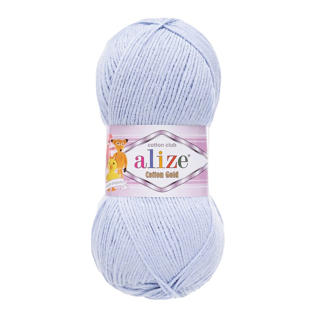 Пряжа Alize (Ализе) Cotton Gold / уп.5 мот. по 100 г, 330м, 513 кристально-синий A