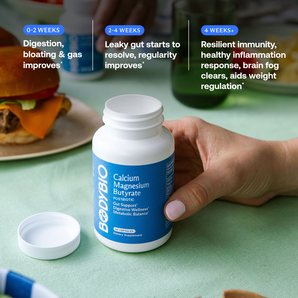 BodyBio, бутират кальция и магния, 250 капсул