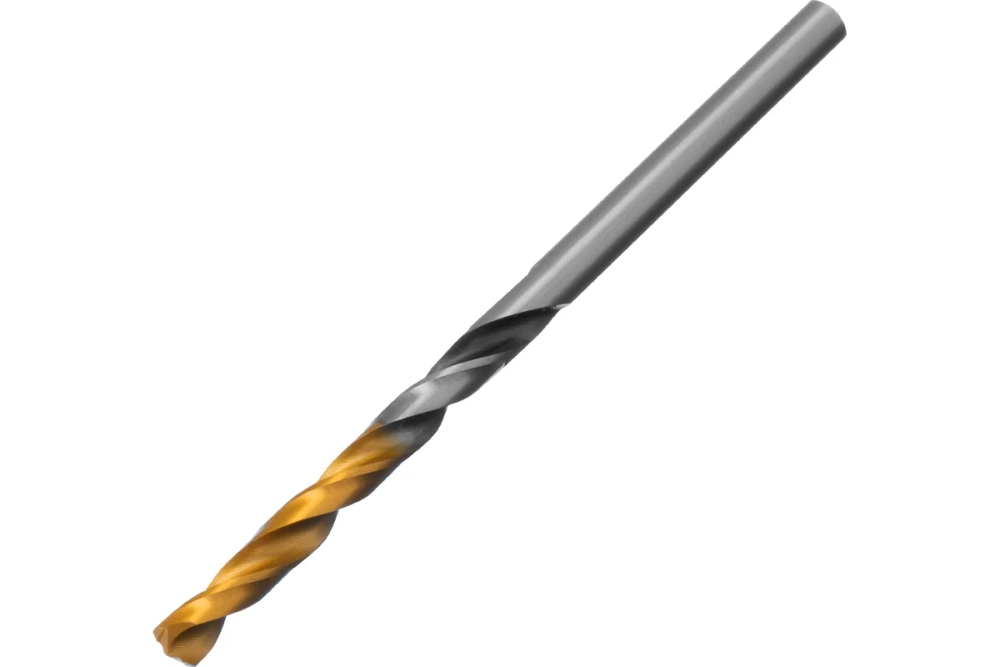 Сверло спиральное по металлу 4x75 мм, Р6М5, Golden Tip, многогранная заточка Denzel 718272