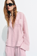 РУБАШКА ИЗ 100% ЛЬНА С КАРМАНОМ — ZW COLLECTION — ZARA
