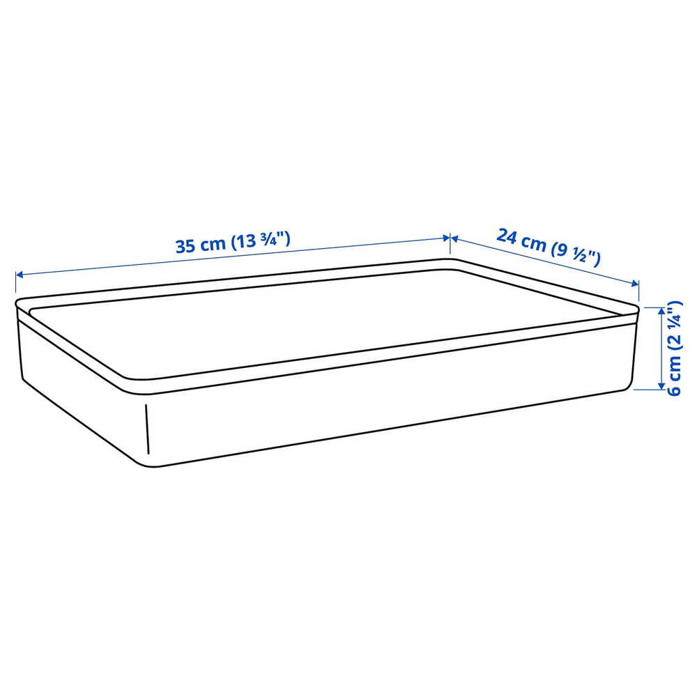 IKEA HARVMATTA  (ИКЕА ХАРВМАТТА)  -  Коробка с крышкой - антрацит 24x35x6 см