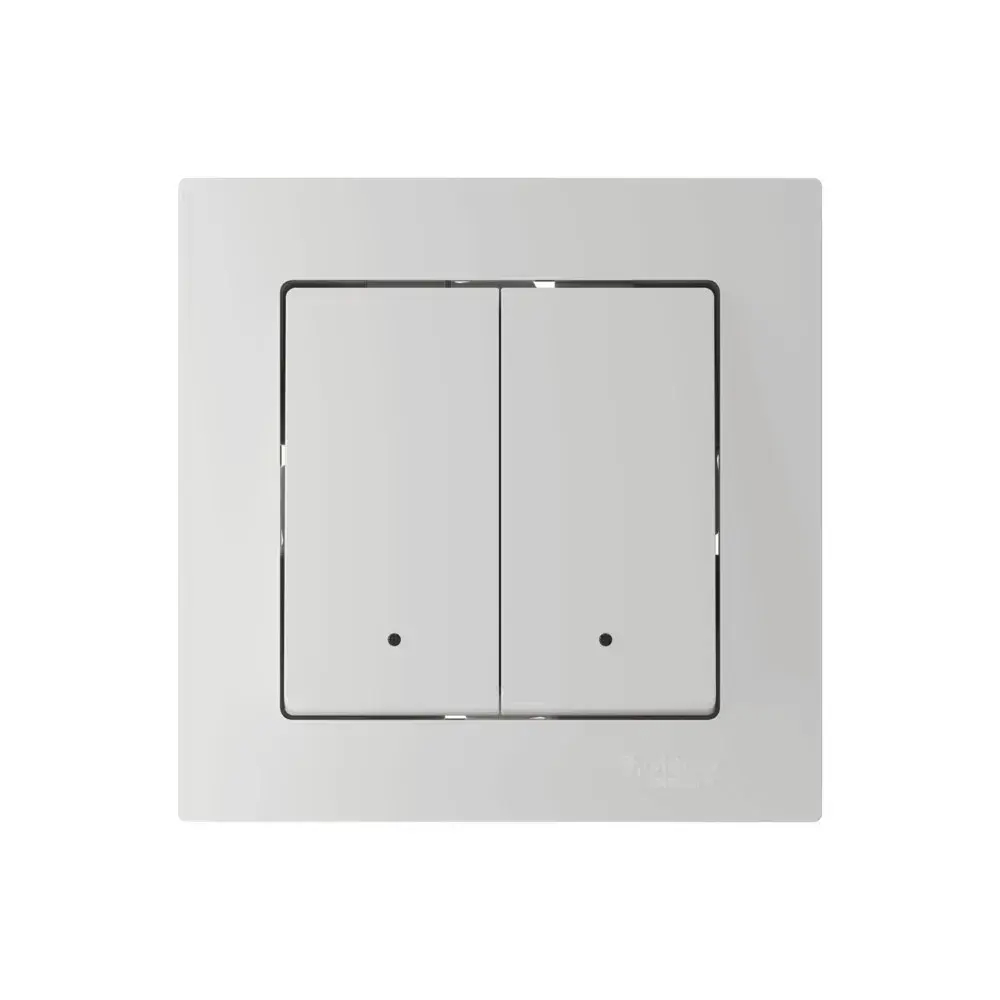 ATLASDESIGN SMART 2-кл. ВЫКЛЮЧАТЕЛЬ с подсв., Zigbee, сх.5, L+N, 10А, мех., БЕЛЫЙ