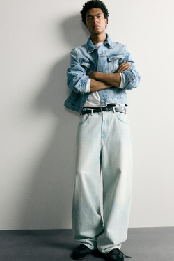ZARA ДЖИНСЫ BAGGY FIT, ГОЛУБОЙ