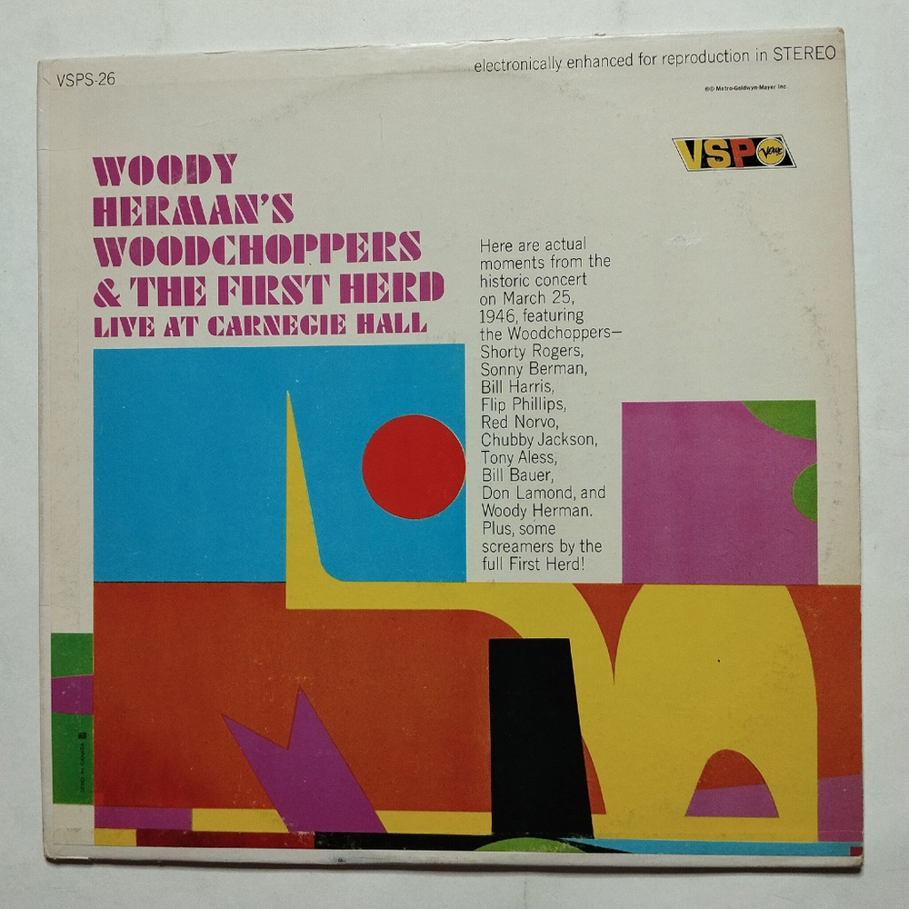 Винтажная виниловая пластинка LP Woody Herman's Woodchoppers and The First Herd Live At Carnegie Hall (USA 1966)