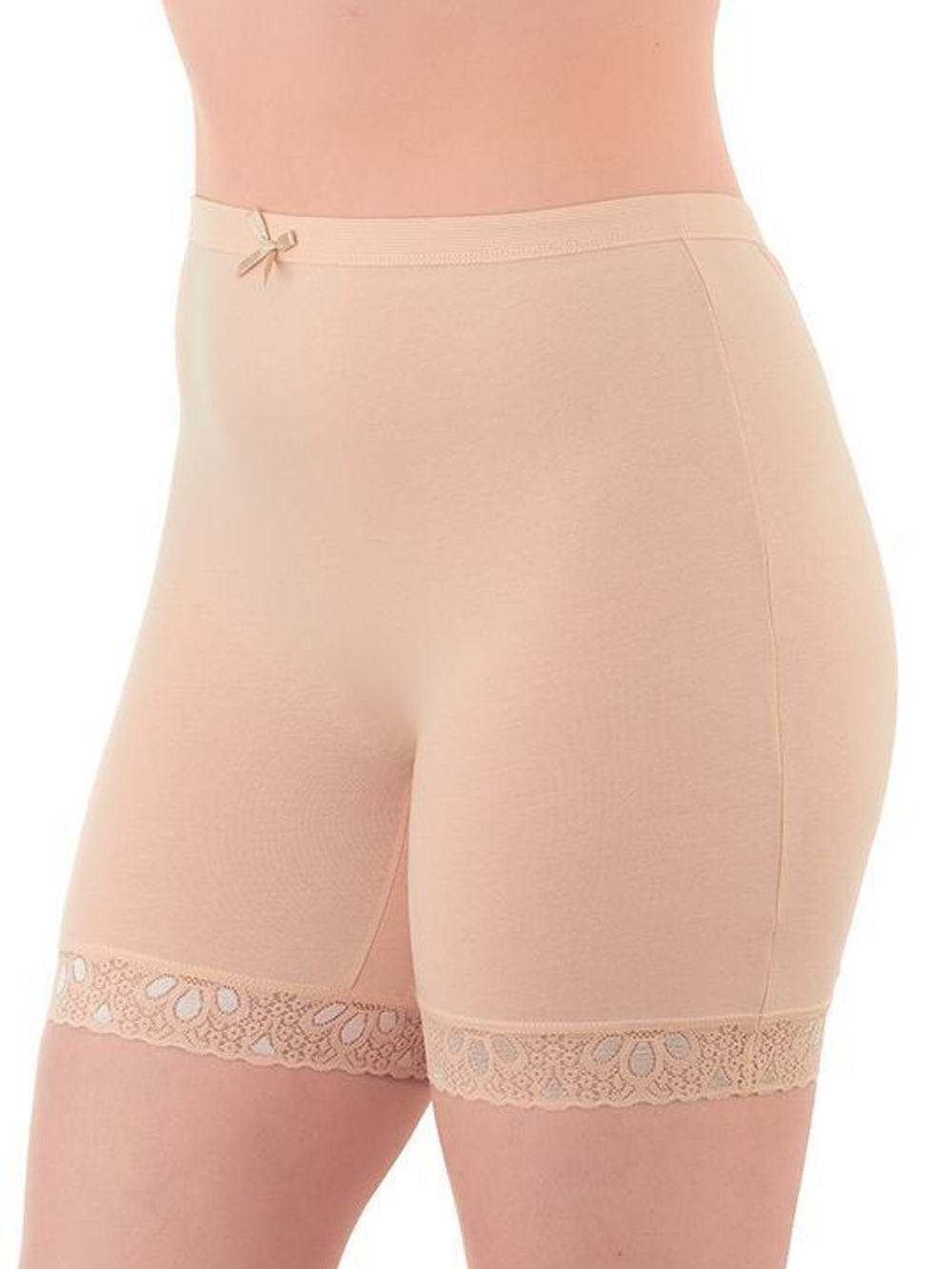 Панталоны из хлопка с эластичным кружевом по ноге (Размер: XXL) (Цвет: серый)