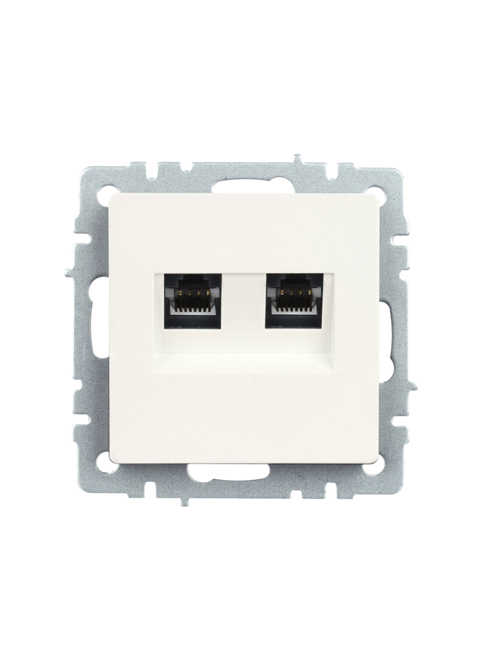 BRITE Розетка двойная RJ11+RJ45 кат.5E РК/Т12-БрЖ жемчуг IEK