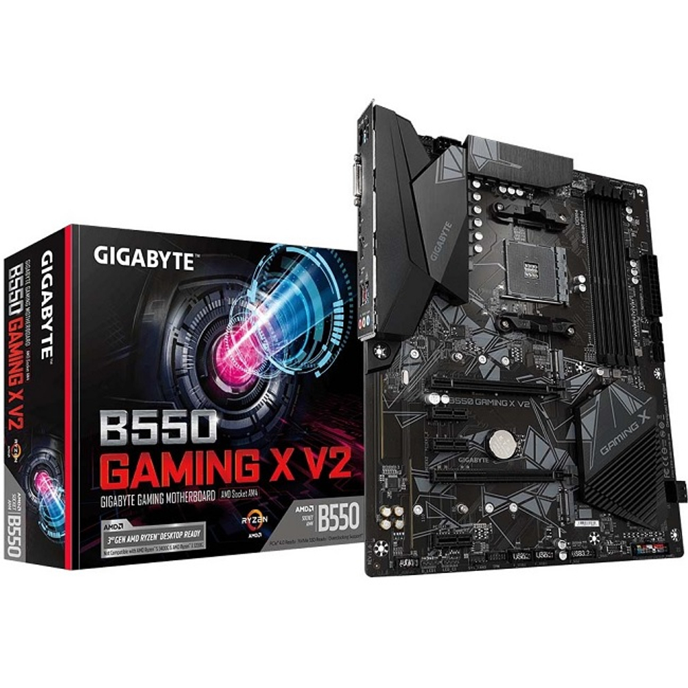 Материнская плата GIGABYTE B550 GAMING X V2 (AM4/AMD B550/4xDDR4/2xPCI-Ex16/2xM.2/SB7.1/GLAN/DVI-D/HDMI/ATX)