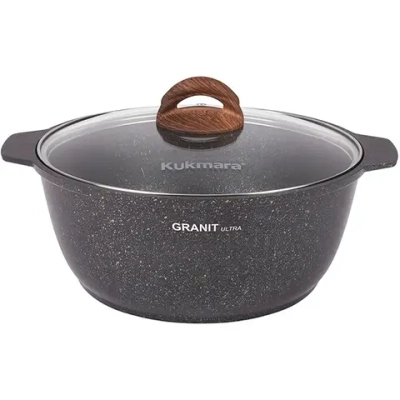 Кастрюля-жаровня 5л «Granit ultra» (original) со стеклянной крышкой жго51а