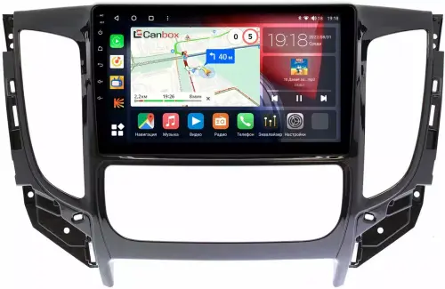 Магнитола для Mitsubishi L200 2015-2019 (климат), Pajero Sport 3 2016-2023 (МКПП), FIAT Fullback - Canbox 9-637 Qled, Android 10, Быстрая, SIM-слот