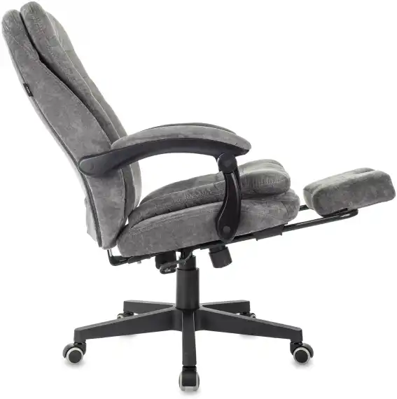 Кресло руководителя Бюрократ T-9950MSG-F Fabric серый Light-19 крестов. пластик подст.для ног