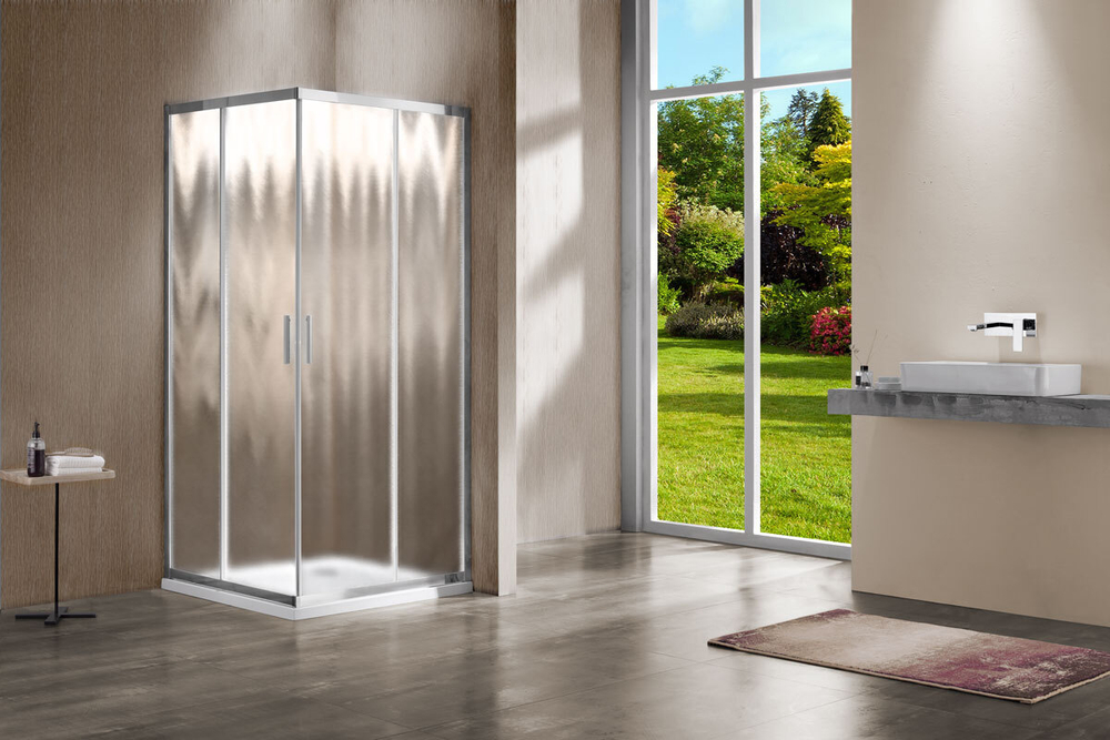 Душевой уголок Гарда (Garda) VSS-1G9011CH, 1100*900, хром, стекло шиншилла,