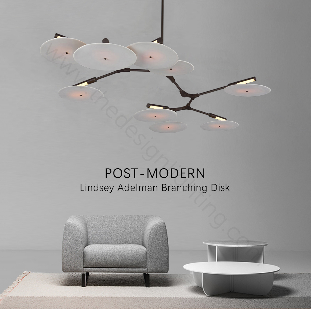 Ceiling design lamp Branching Discs by Lindsey Adelman (11 lampshade ов,  Gold)